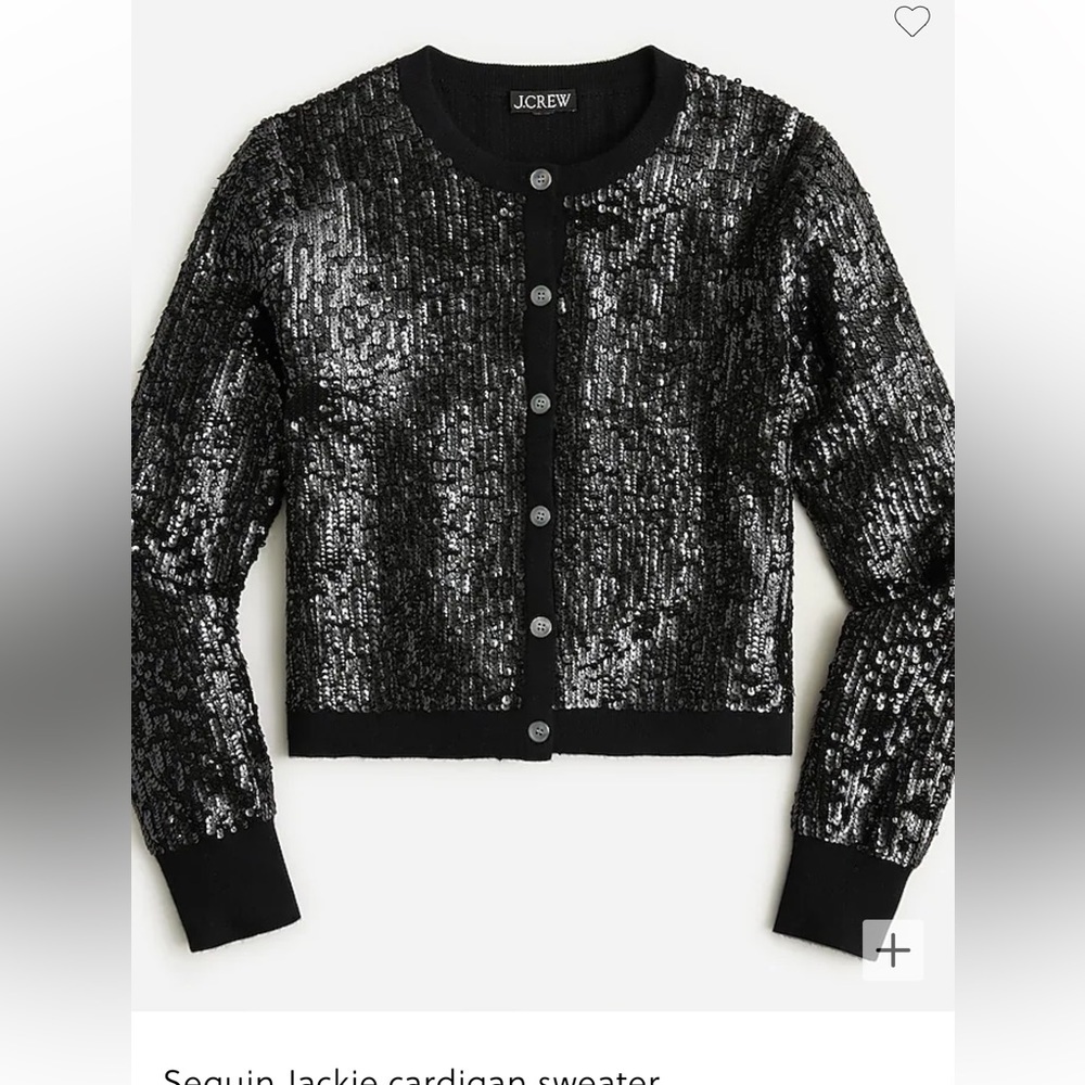 NWOT J. Crew Black Sequin Cardigan M